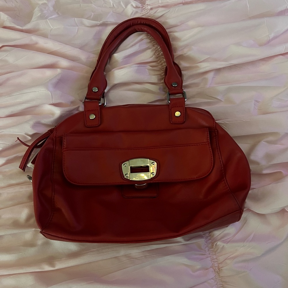 Elegant Red Leather Handbag